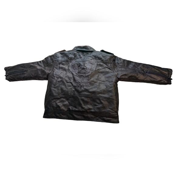 Harley Davidson Youth Jacket PU Size 4 Black Biker M-2 - Picture 3 of 16